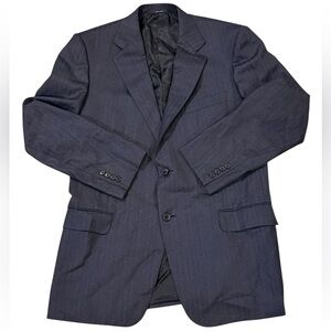 Ermenegildo Zegna Wool Suit Coat Slate Navy Blue Traveler  Suit54R
